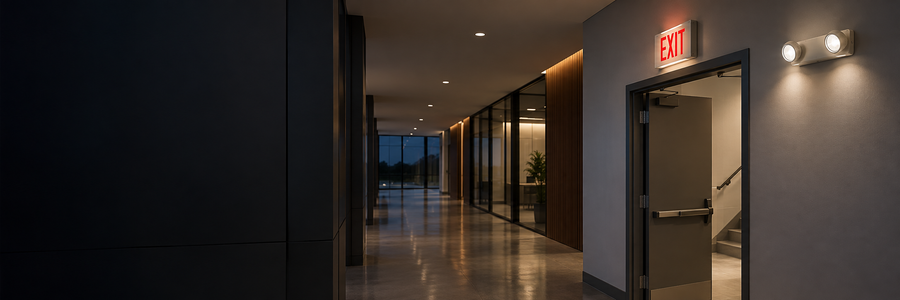 Conceptual emergency lighting application illustration
