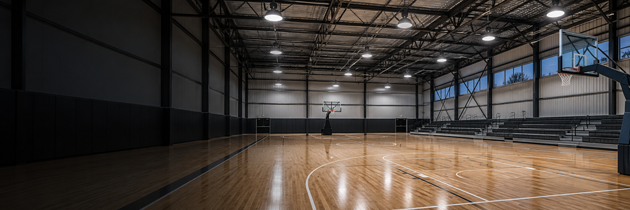 Conceptual gym lighting application illustration