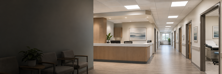 Conceptual medical lighting application illustration