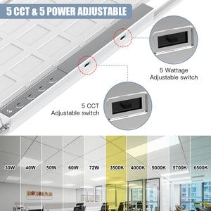 LED flat panel lights installed in commercial ceiling applications