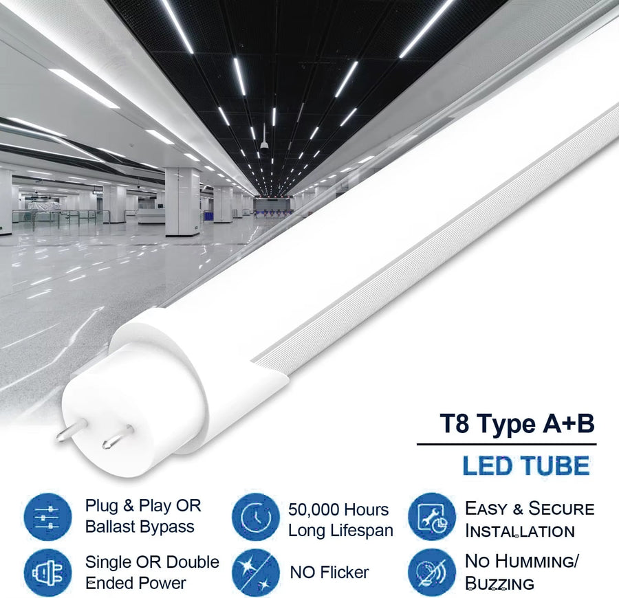 4FT 5CCT selectable Type A+B LED T8 tube light