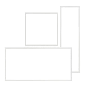 Outlines comparing square and rectangular LED flat panel sizes