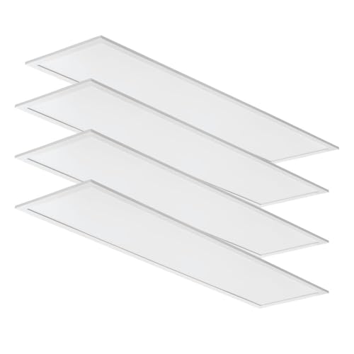 Four white 1x4 LED panel lights shown in a staggered arrangement