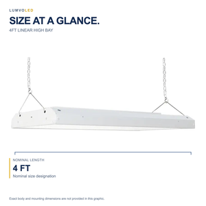 4FT LINEAR HIGH BAY — fixture dimensions with large original product view