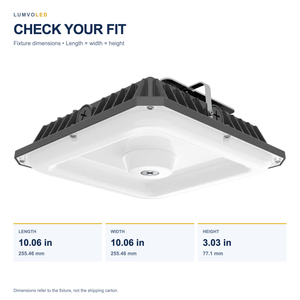 100W LED CANOPY — dimensions
