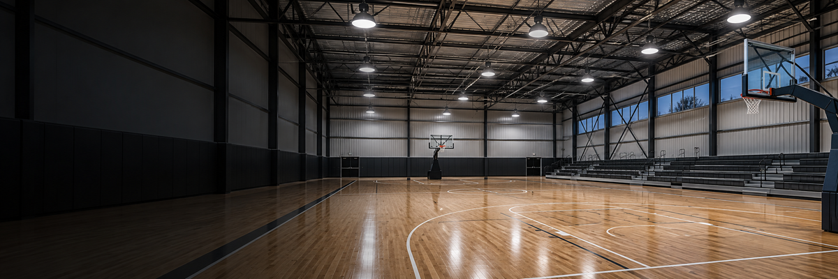 Conceptual gym lighting application illustration