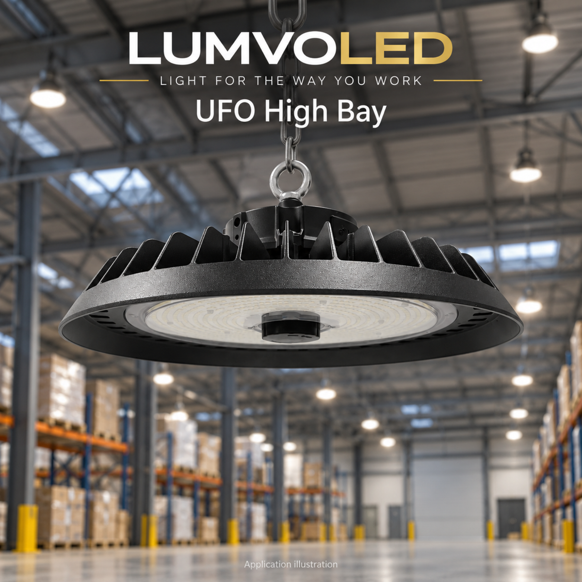 UFO LED High Bay Light, 150-240W Selectable, 5000K, 100-277V, 2.5mm Audio Jack Sensor Base