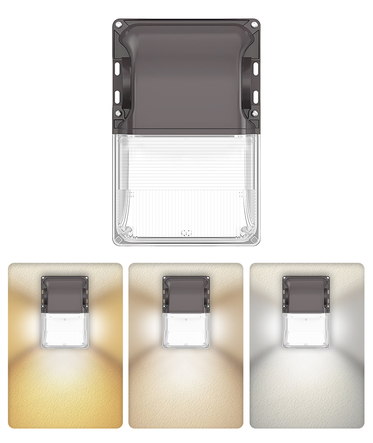 30/25/18W Mini LED Wall Pack, 3CCT, Dusk-to-Dawn Photocell