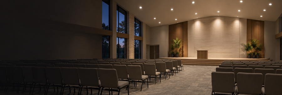 Conceptual event space lighting application illustration