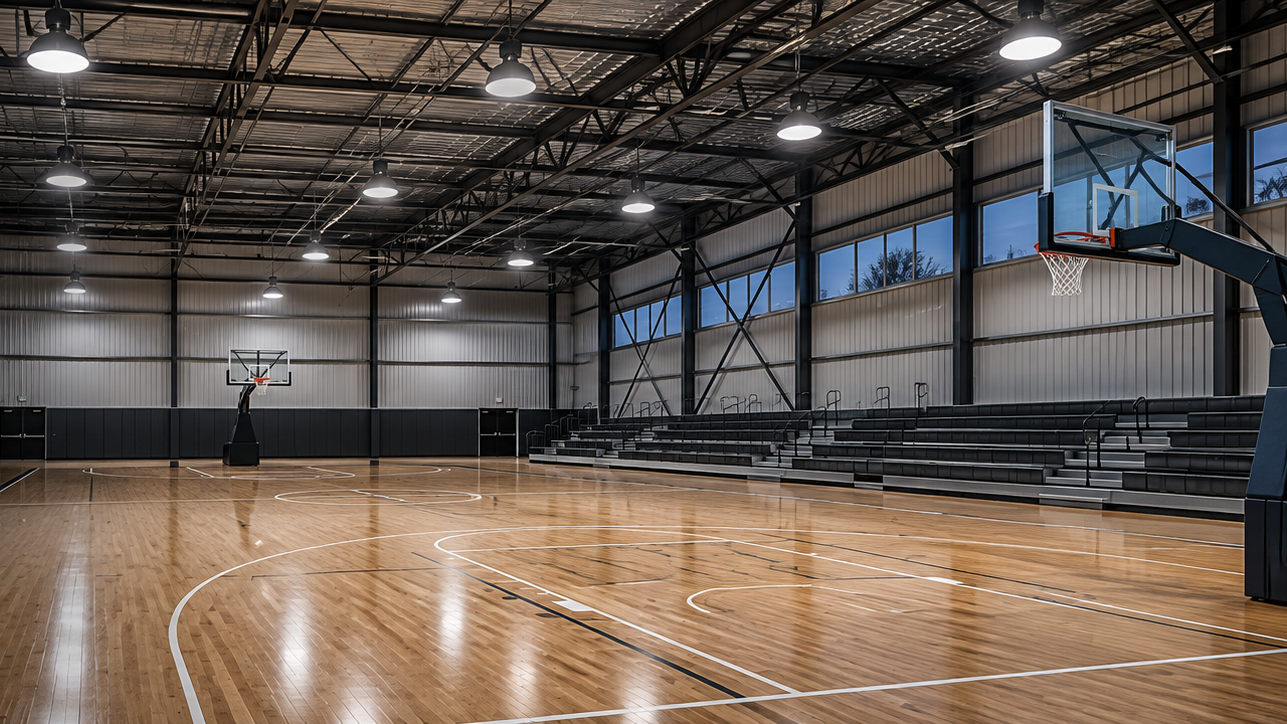 Conceptual gym lighting application illustration