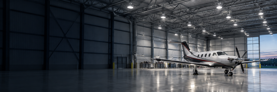 Conceptual hangar lighting application illustration