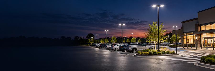Conceptual parking lot lighting application illustration