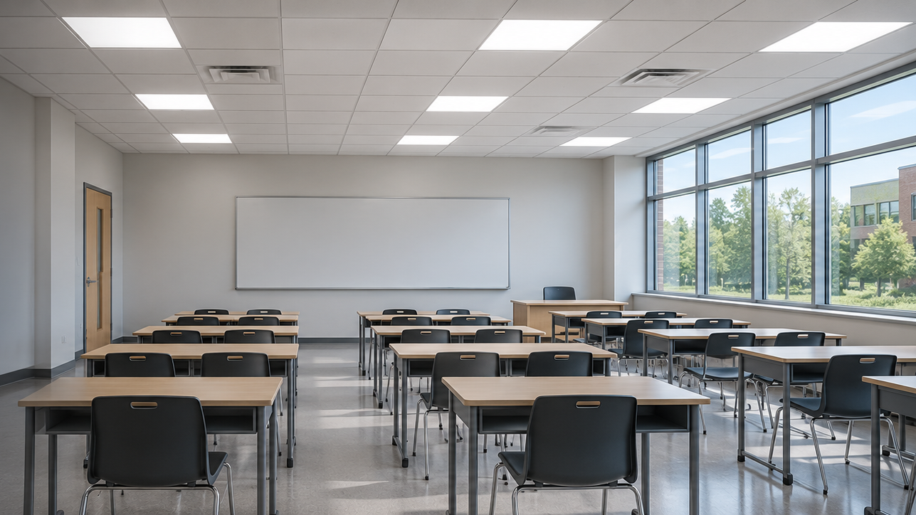 Conceptual school lighting application illustration