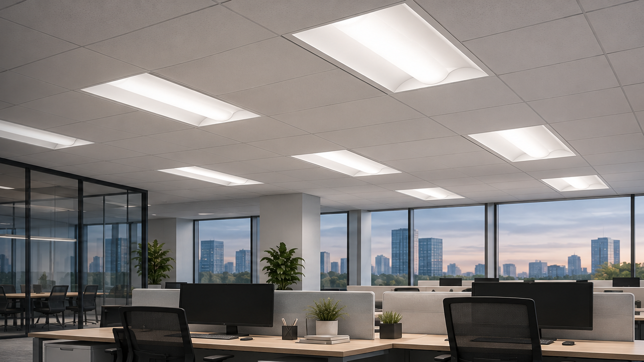 Conceptual troffer lighting application illustration