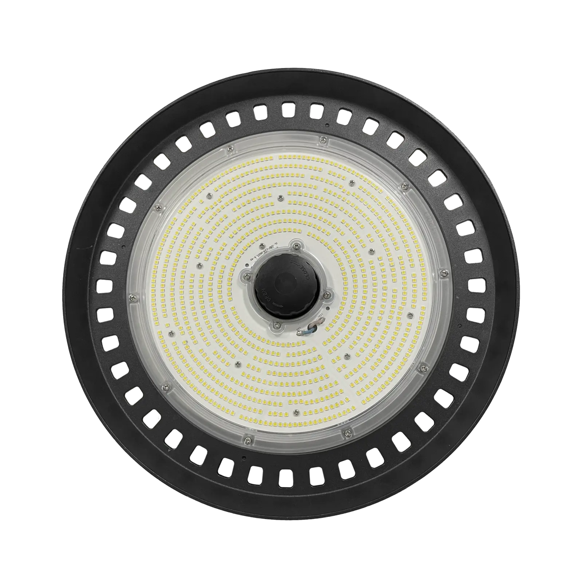UFO high bay fixture with selectable 150W, 200W and 240W settings