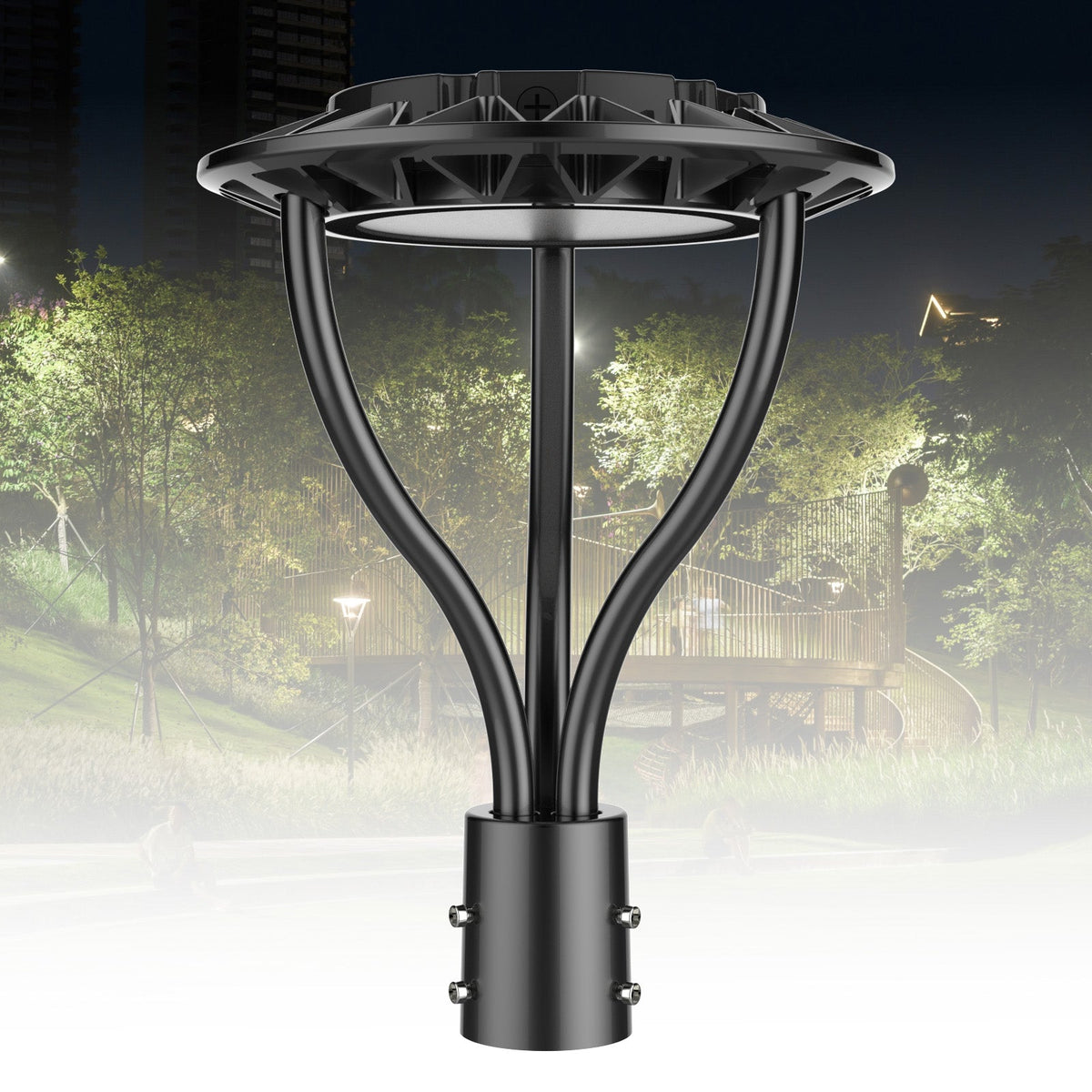 LED Post Top Light, 50-150W Selectable, 3CCT, 120-277V, IP65