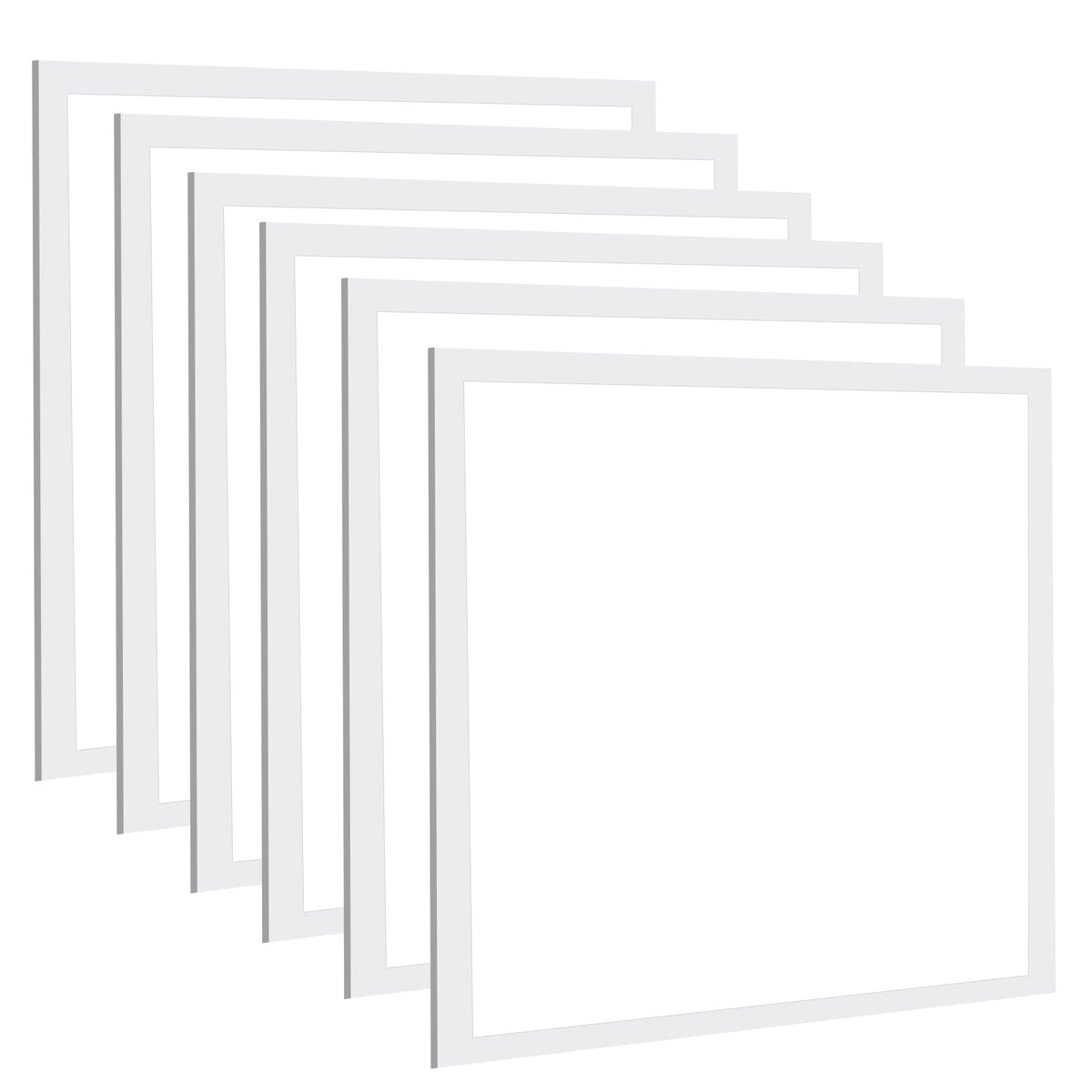 White 2x2 LED panel lights arranged in an overlapping group
