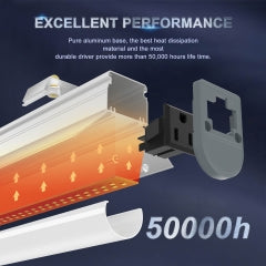 4FT LED shop light aluminum housing and heat dissipation design