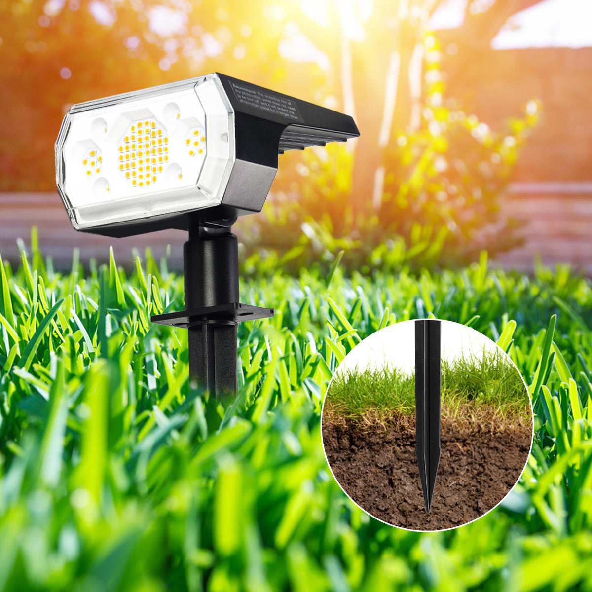 Solar LED Landscape Spotlight, 6000K, IP65, 3 Lighting Modes