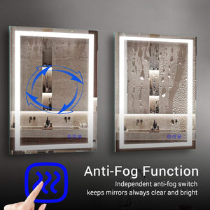 LED bathroom mirror anti-fog comparison with an independent touch switch for the defogger