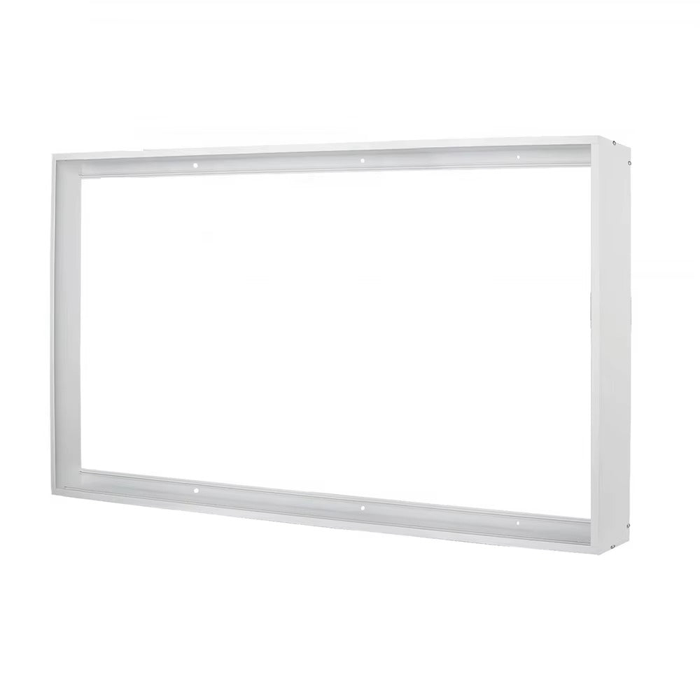 White 2x4 LED panel mounting frame shown on a white background