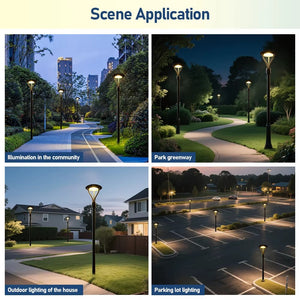 High-output LED post top lights for walkways parks residential areas and parking lots