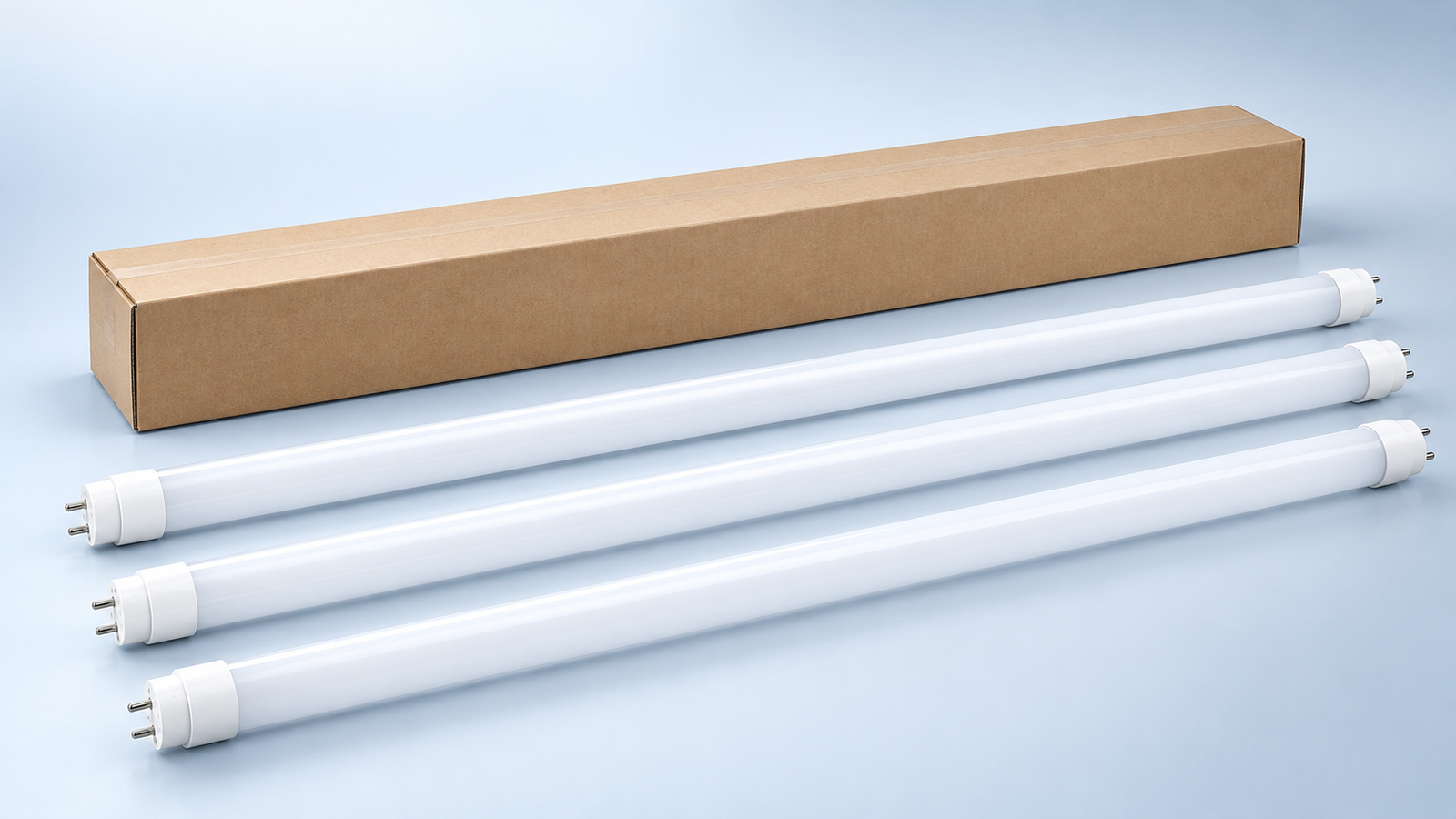 Illustration of complete T8 tubes and packaging for bulk order planning