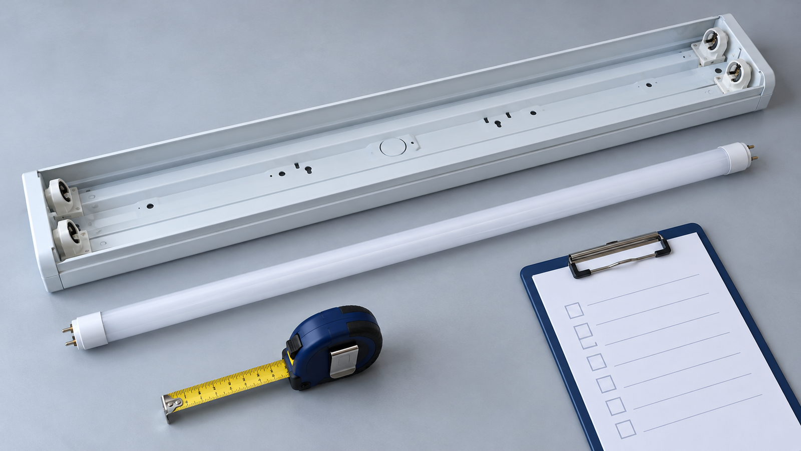 LED T8 tube fixture inspection and survey checklist